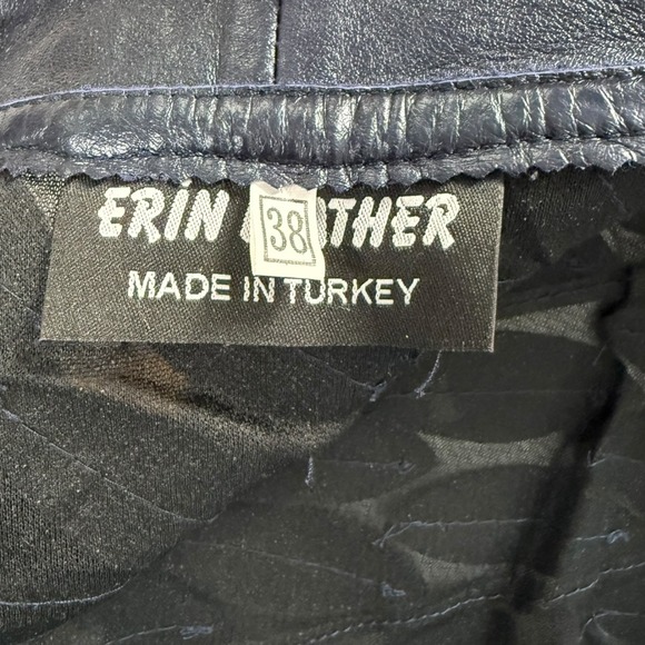 Erin Leather Leaf Cut Lambskin Jacket Womens EU 38 / US M Midnight Navy Turkey - Picture 10 of 14